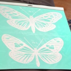 Chalk Couture Butterfly Art in Mint and White